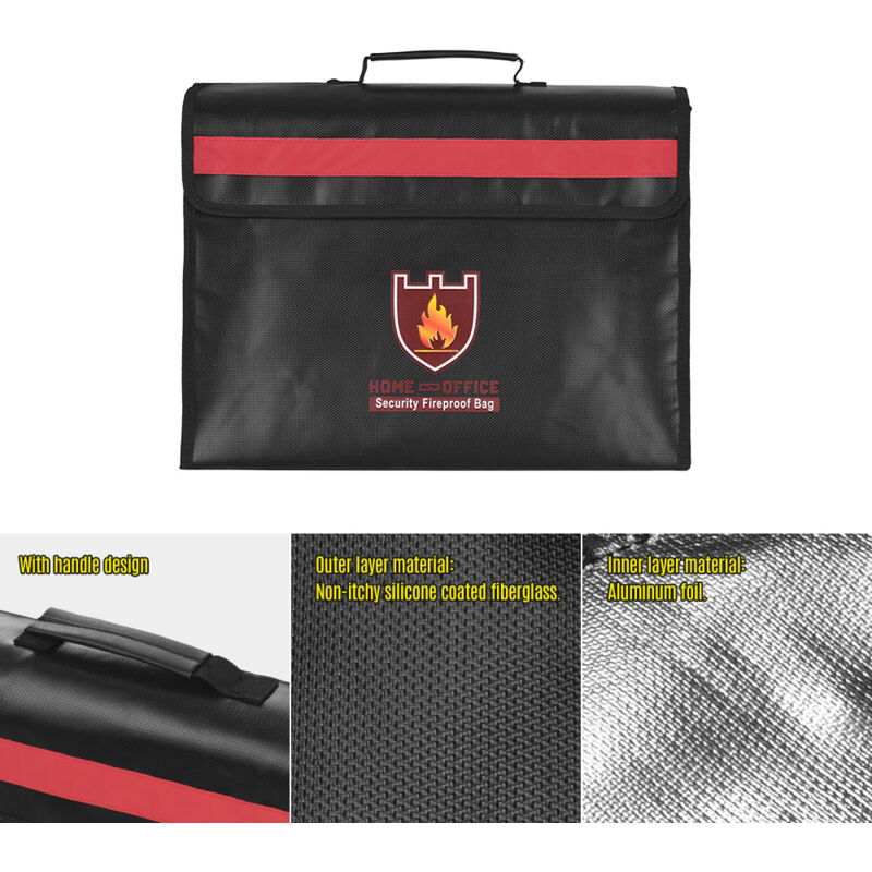 foto del prodotto borsa portadocumenti ignifuga, resistente alle alte temperature, ignifuga e impermeabile, pu essere portata a spalla a mano 39,130,04,0 cm,nero
