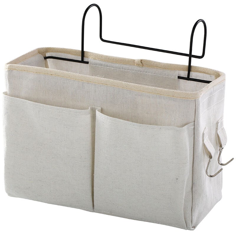 foto del prodotto borsa portaoggetti da comodino, organizer da appendere per letti a castello, letti d ospedale, dormitori, sponde del letto, campeggio, 4 tasche e 2