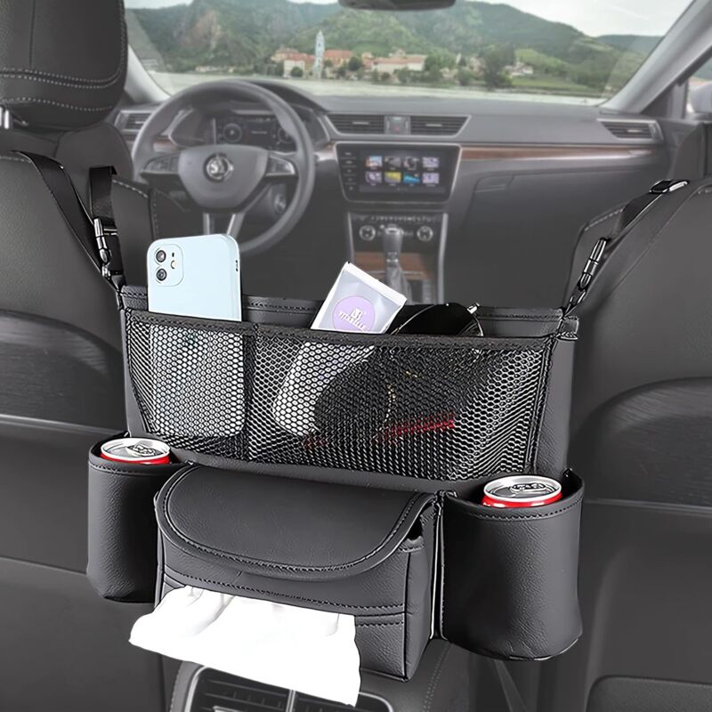 foto del prodotto borsa portaoggetti per sedile anteriore auto, borsa organizer per auto, portaborse per sedile posteriore auto, grande borsa organizer per sedile