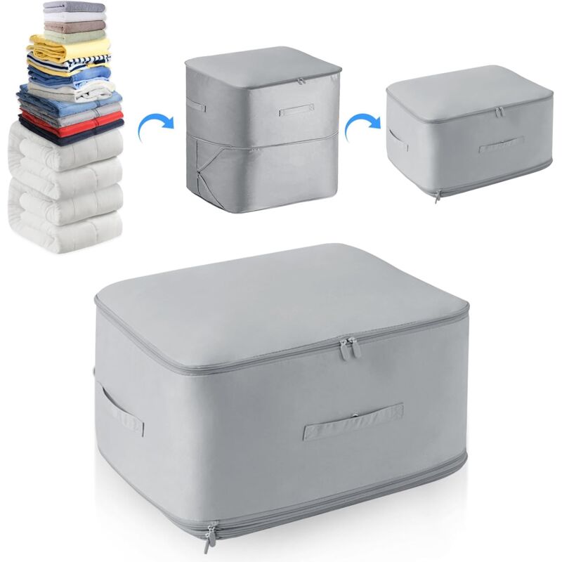 foto del prodotto borsa portaoggetti per trapunte, 52x42x60cm organizer autocompressivo salvaspazio ultra, borsa portaoggetti da viaggio mobile per trapunte, coperte,