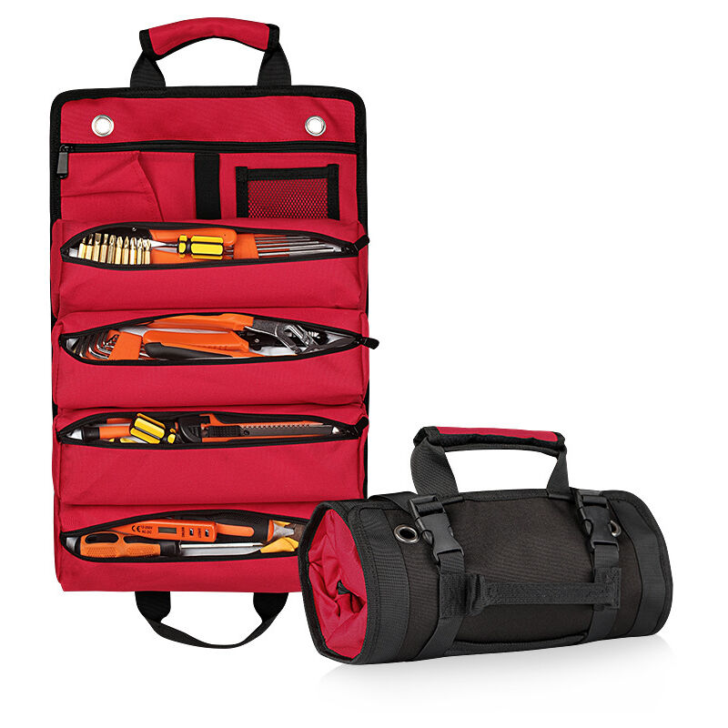 foto del prodotto borsa portautensili multifunzionale di grande capacit , borsa portautensili per la manutenzione, kit hardware, rosso