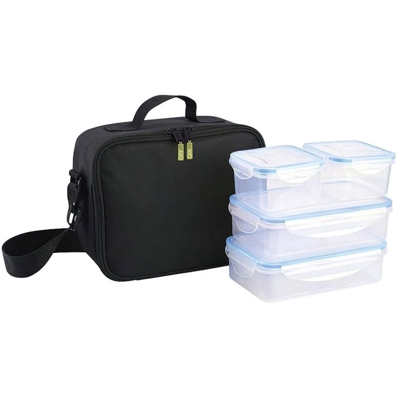 foto del prodotto borsa termica con 4 contenitori di plastica ermetici 2x800 ml 2x400 ml. oryx