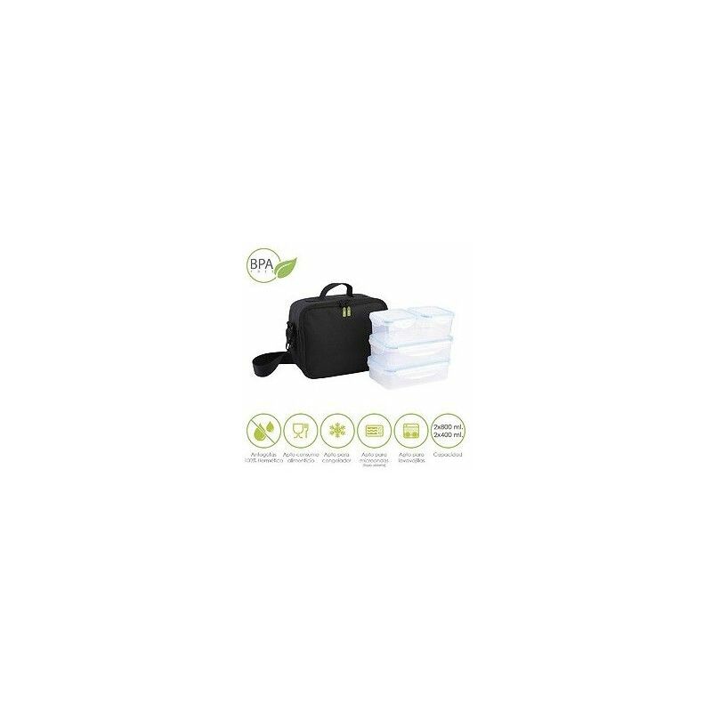 foto del prodotto borsa termica con 4 contenitori ermetici in plastica 2x800 ml 2x400 ml. 