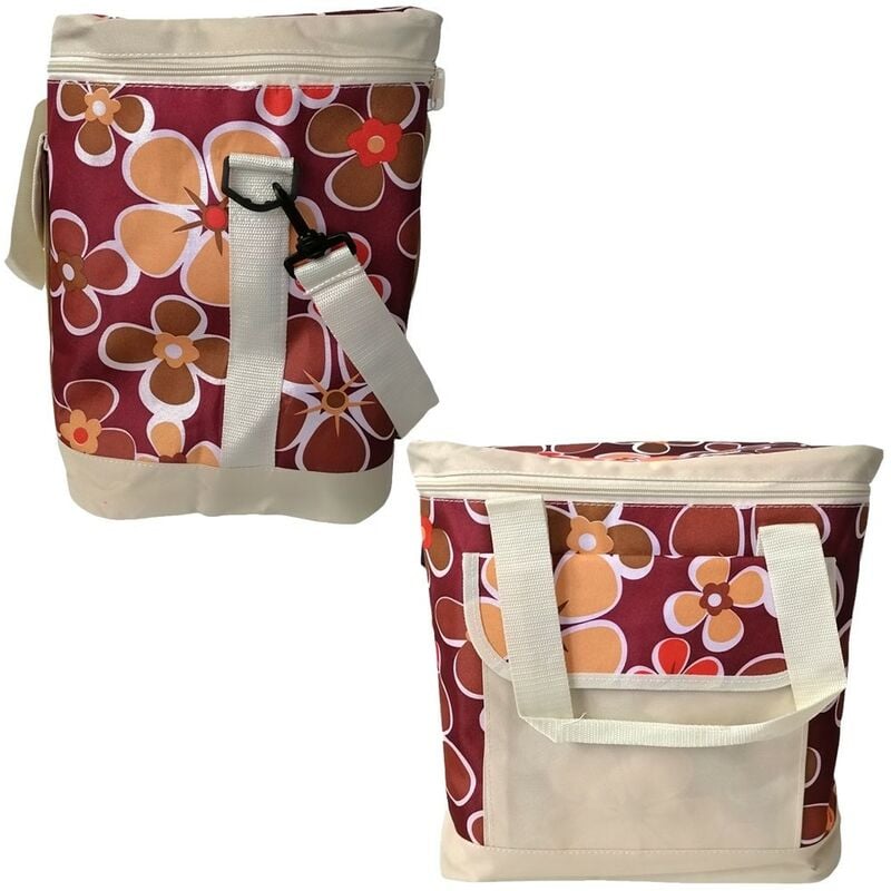 foto del prodotto borsa termica frigorifero grande porta tutto da viaggio 34lt per spiaggia mare pic nic in tessuto e interno in alluminio