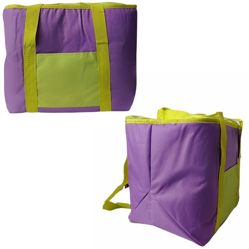 foto del prodotto borsa termica frigorifero per alimenti da 21lt per spiaggia mare pic nic con maniglie grande lilla