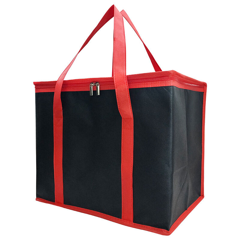 foto del prodotto borsa termica grande pieghevole, borsa termica riutilizzabile con manici pi lunghi e fondo rinforzato.
