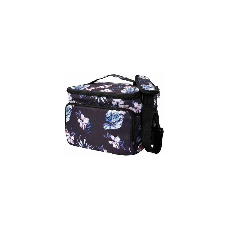 foto del prodotto borsa termica per alimenti 8,5 l nera con fiori