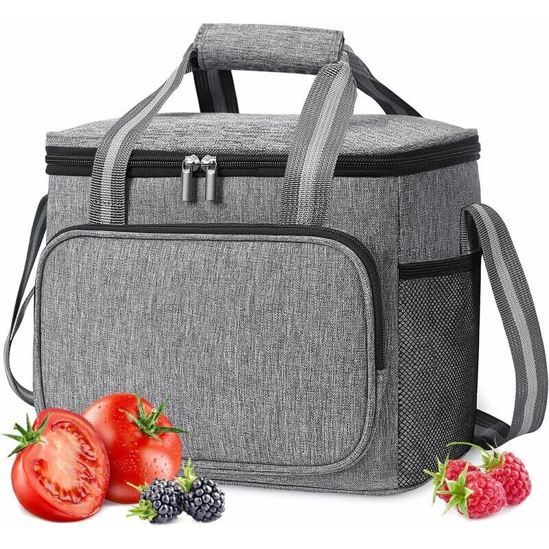 foto del prodotto borsa termica per il pranzo da 15 litri per uomini e donne, piccola borsa termica morbida pieghevole per il pranzo, pranzo, ufficio, scuola, picnic,