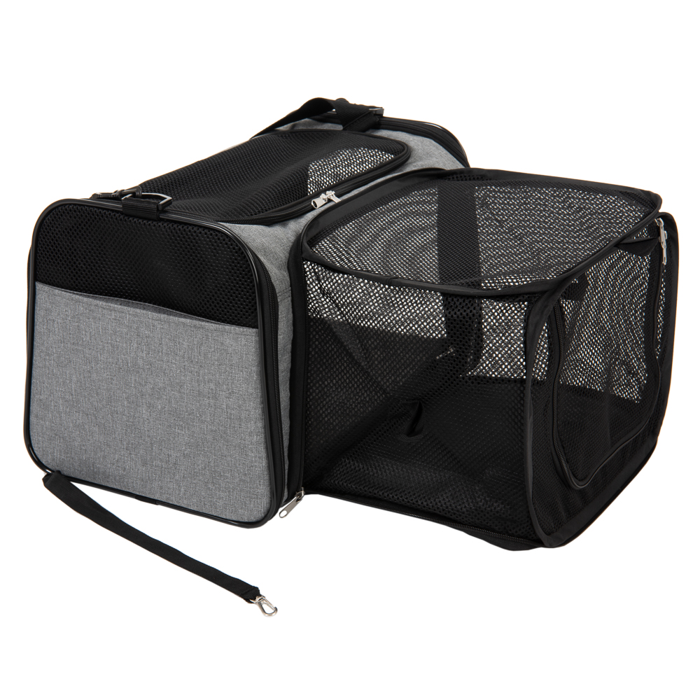 foto del prodotto borsa trasportino onoen con lato apribile l 48 x p 30,5 x h 30,5 cm grigio