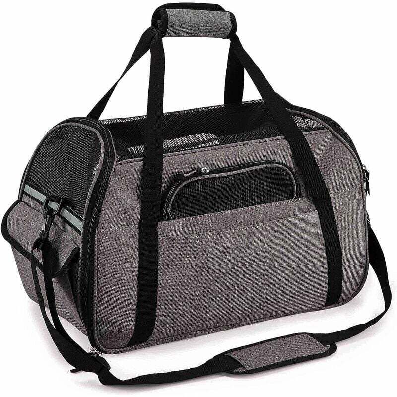 foto del prodotto borsa trasporto per gatti cani di piccola taglia coniglio, cestino da cabina per piccoli animali, borsa a mano tracolla per viaggi in
