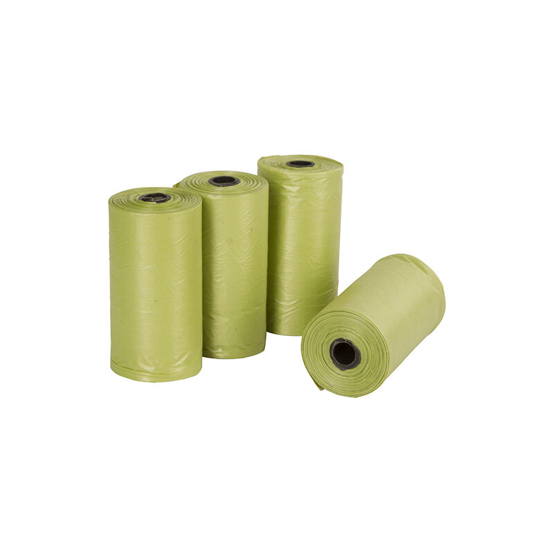 foto del prodotto borse biodegradabili kerbl per insetti per cani, plastica epi, colore verde, confezione 4 rotoli x 20 sacchetti