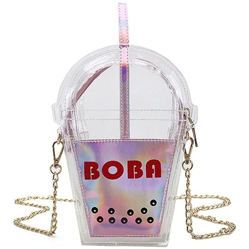 foto del prodotto borse da donna boba tea big capacity pu laser money bag design borse a tracolla borsa a tracolla trasparente trasparente