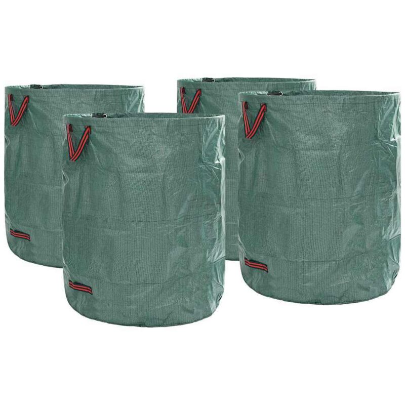 foto del prodotto borse per rifiuti da giardino con manici, 4 pezzi, pieghevoli, rotonde, verdi, capaci di 500 litri vidaxl