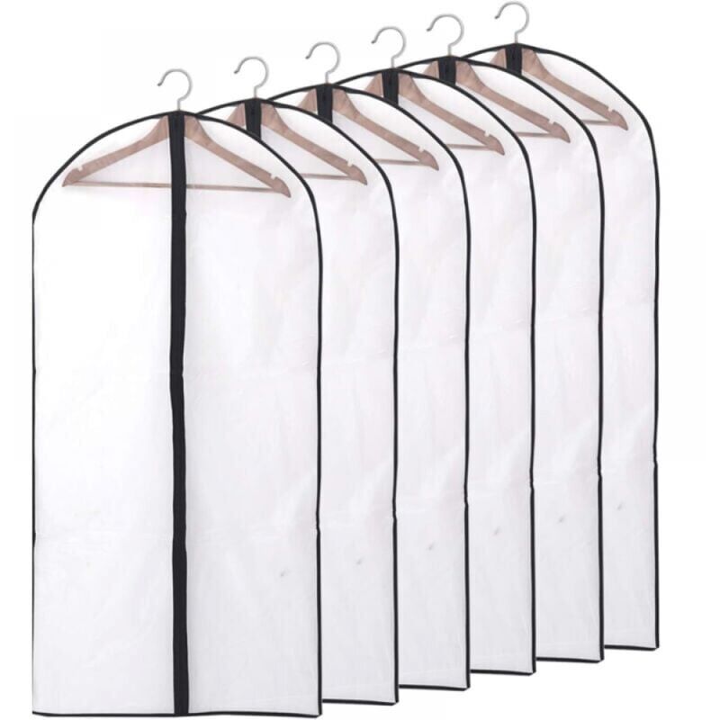 foto del prodotto borse porta abiti 60 x 140 cm, impermeabili, antipolvere, antiacari, antiumidit , nere confezione da 6 