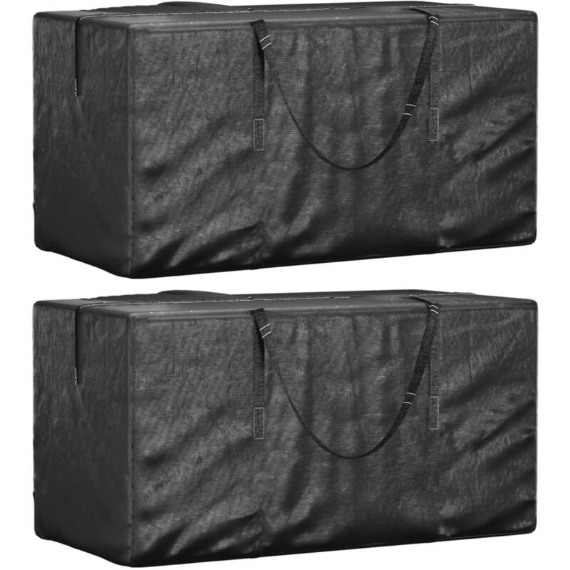 foto del prodotto borse porta cuscini giardino 2pz nere 150x75x75 cm polietilene vidaxl