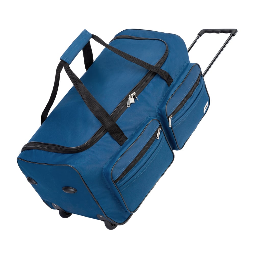 foto del prodotto borsone trolley da viaggio blu scuro 85l 70x36x34cm