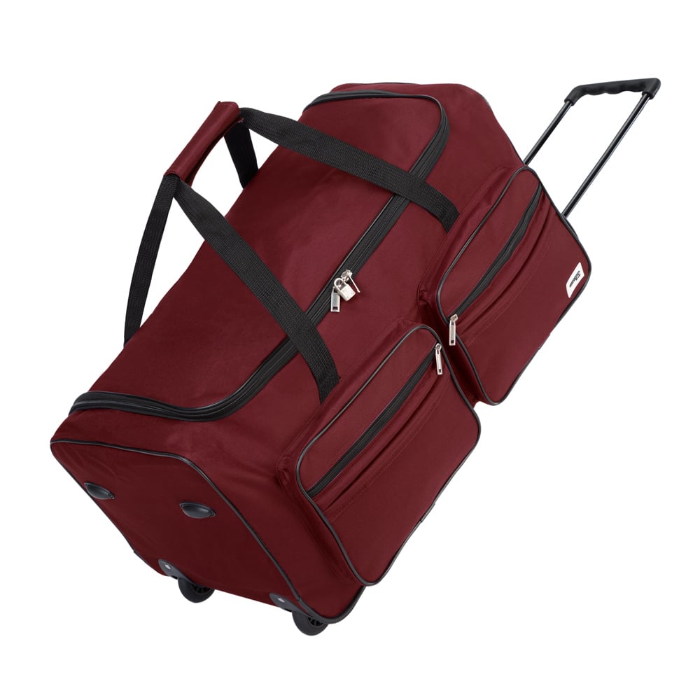 foto del prodotto borsone trolley da viaggio rosso 85l 70x36x34cm