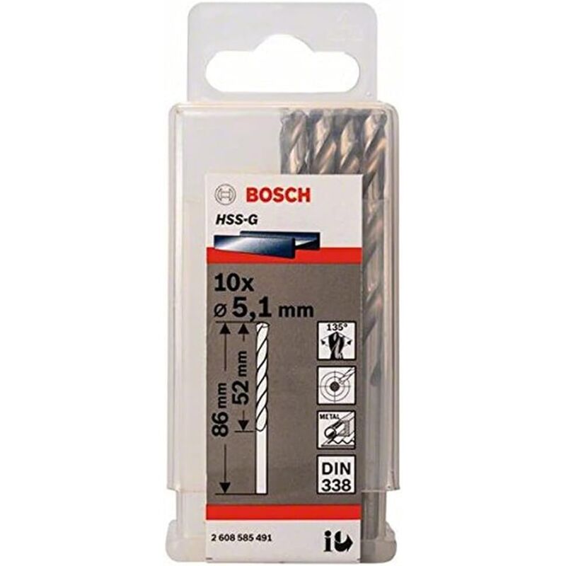 foto del prodotto bosch 10 punte hss g 5,1x52x86 mm