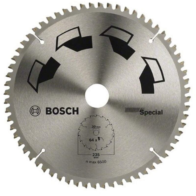 foto del prodotto bosch 1x lama per sega circolare special per legno, metalli non ferrosi, plastica, 235 x 2.5 1.8 x 30 25 mm, 64 denti, ft, con 1x anello di