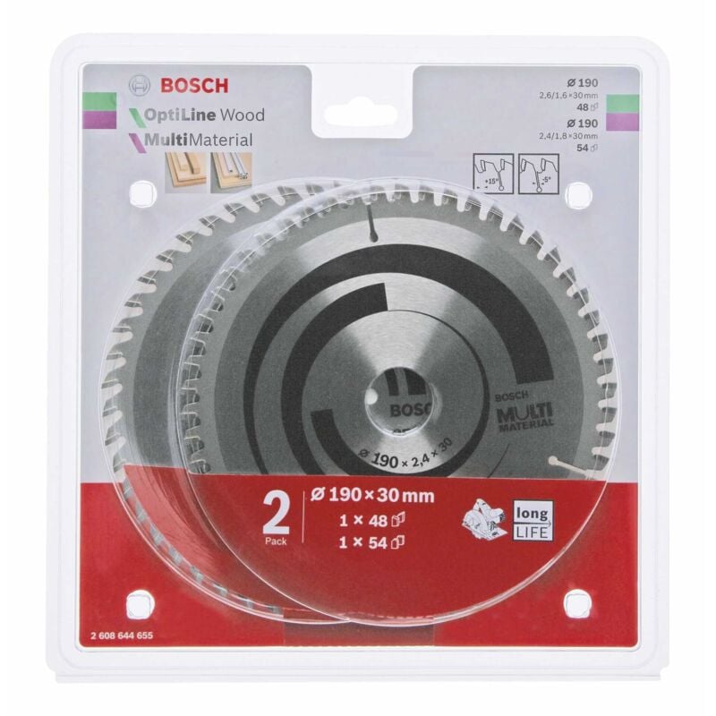 foto del prodotto bosch 1x optiline wood 1x set di lame multi material