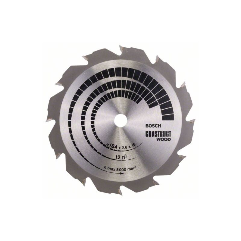 foto del prodotto bosch 2 608 641 200 de lama costruire lama circolare per legno 184 x 16 x 2,6 mm, 12 