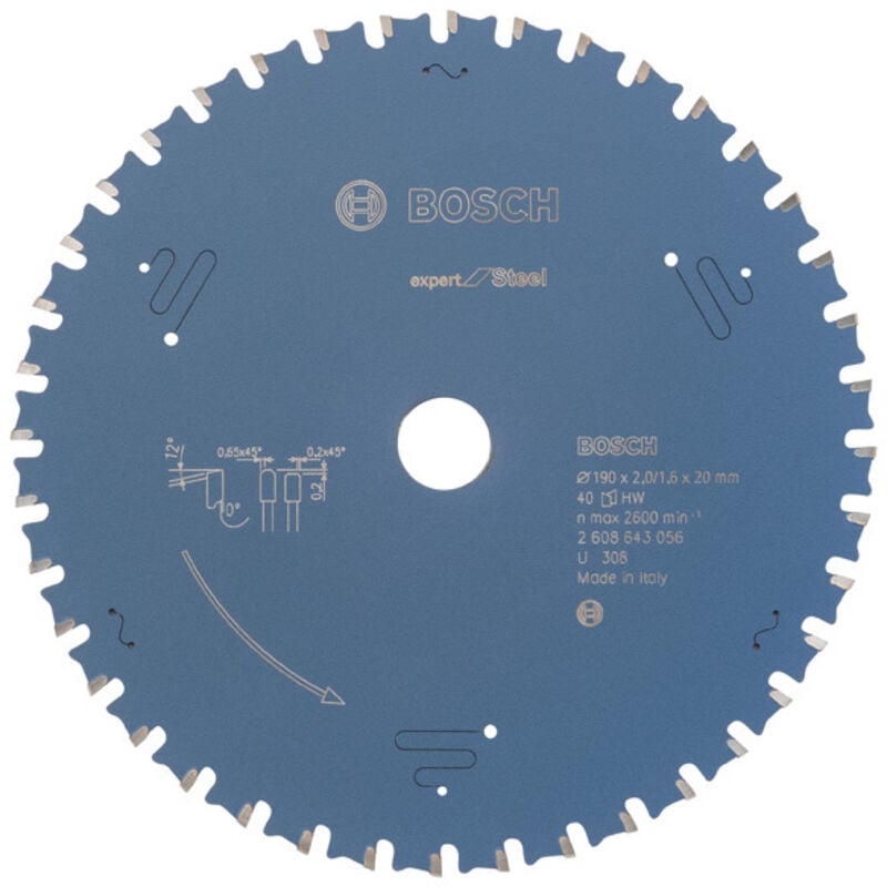 foto del prodotto bosch 2 608 643 056 expert per lama circolare in acciaio 190 x 20 x 2,0 mm, 40 