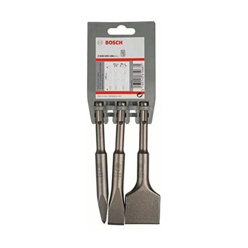 foto del prodotto bosch 2 608 690 180 set di scalpelli in 3 parti sds plus 140 140x20140x40 mm confezione da 3 