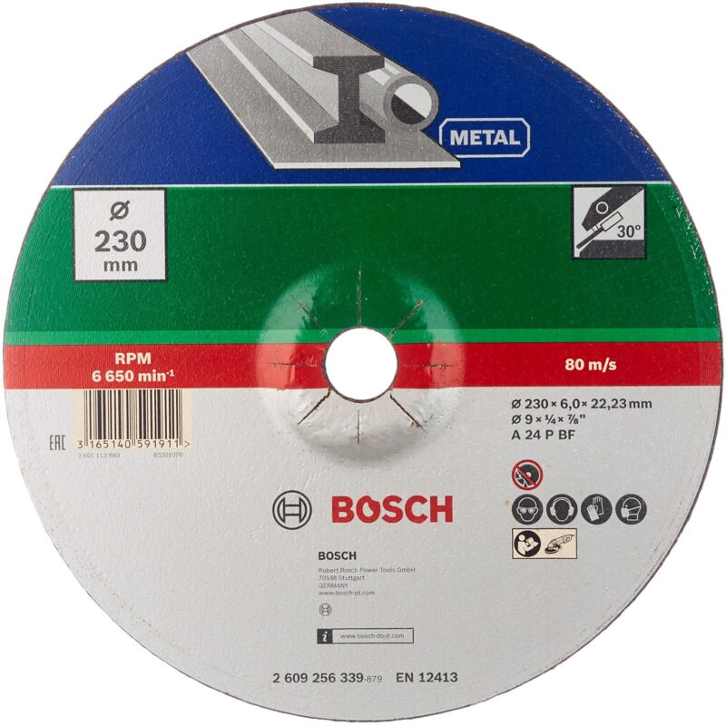 foto del prodotto bosch 2 609 256 339 disco de disco di smerigliatura angolato, metallo