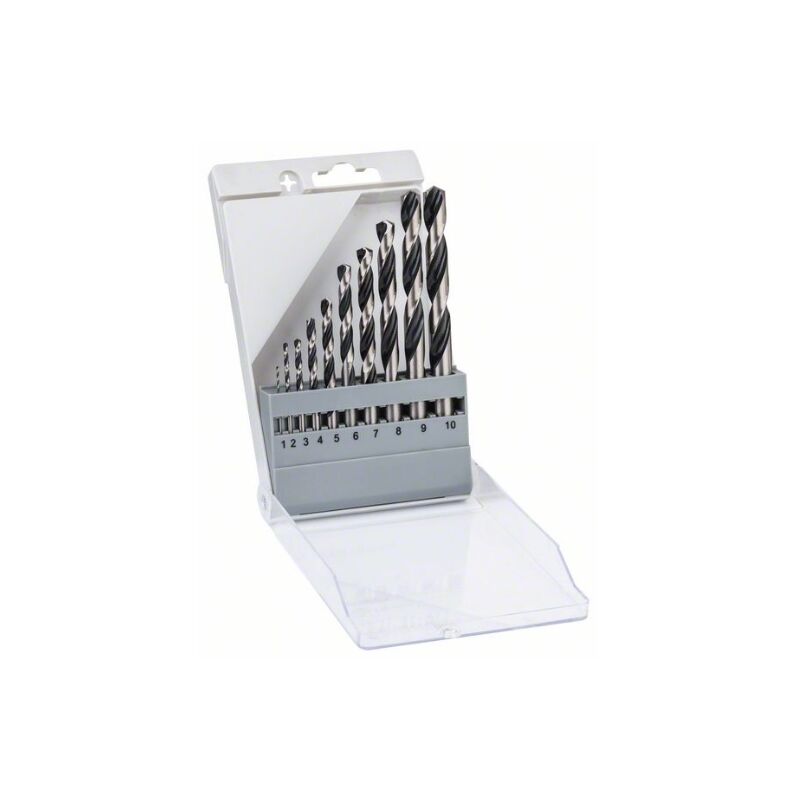 foto del prodotto bosch 2608577348 trapano a rotazione per metallo hss set pointteq, din 338, 10 pezzi, 0 w, v
