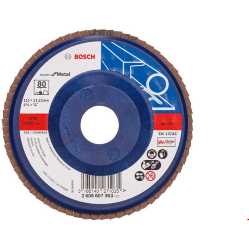 foto del prodotto bosch 2608607351 2 608 607 351 disco abrasivo 115 mm, 22,23 mm, 80, u min