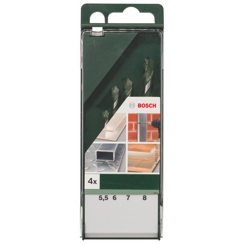 foto del prodotto bosch 2609255481 diy set 4 punte multiuso 5,5 x 85 6 x 100 7 x 100 8 x 120 mm