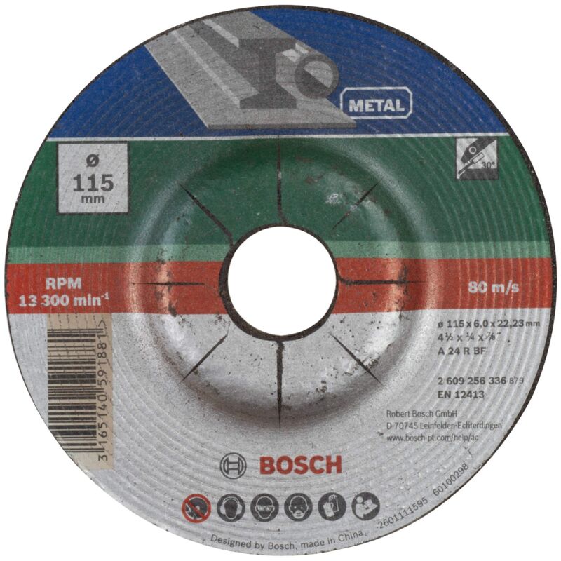 foto del prodotto bosch 2609256336 disco per sgrossatura, per metallo, 115 mm x 6 mm