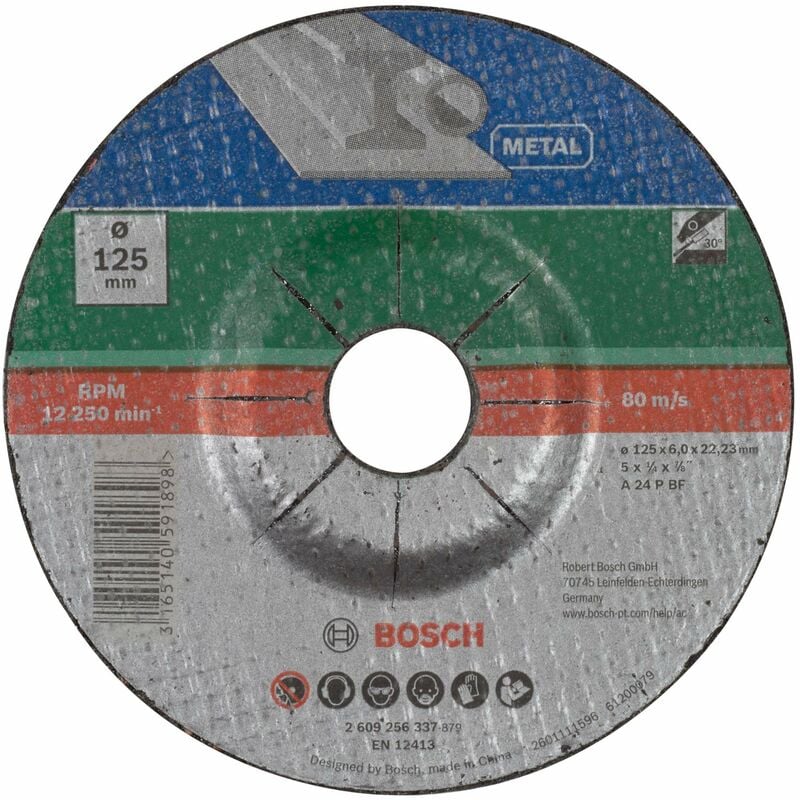 foto del prodotto bosch 2609256337 disco per sgrossatura, per metallo, 125 mm x 6 mm