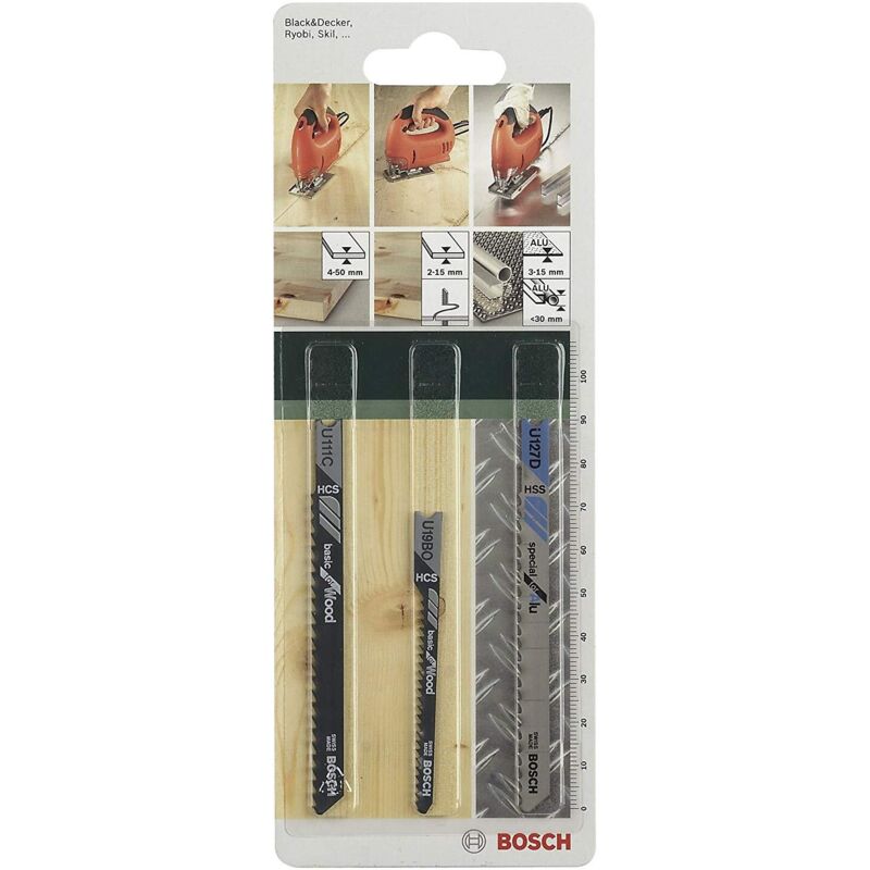 foto del prodotto bosch 2609256774 assortimento di lameper seghetto alternativo, misto legno e metallo, 3 pezzi