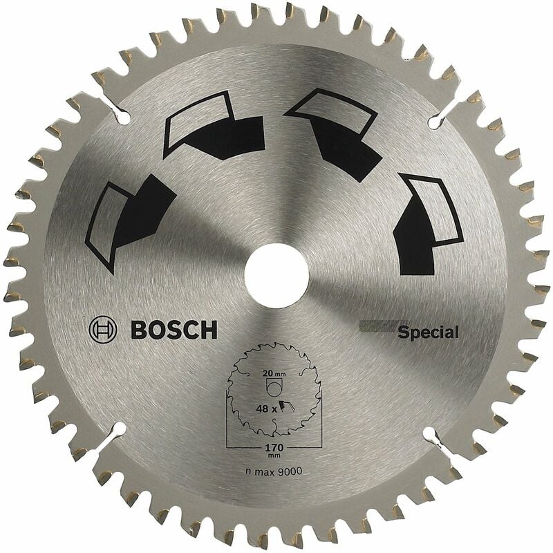 foto del prodotto bosch 2609256888 special lama per sega circolare, 170 x 2 x 20 16, 48 denti