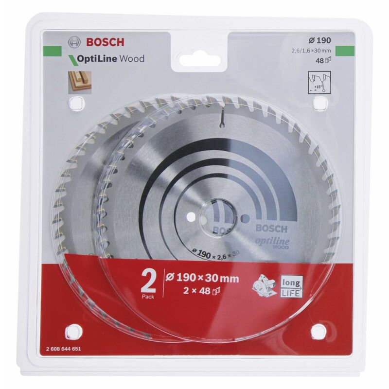 foto del prodotto bosch 2x optiline wood 190x30x2,6 1,6x48t