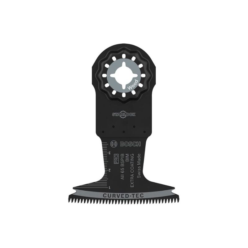foto del prodotto bosch 5 lame multimateriale aii 65 bspib per utensili multifunzione per legno duro, pannelli rivestiti in plastica, larghezza 65 mm, utensile