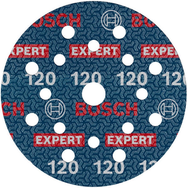 foto del prodotto bosch 50x disco decarta abrasiva expert o780, 125 mm per legno duro, pittura su legno, 125 mm, grana 120, accessori professionali levigatrice