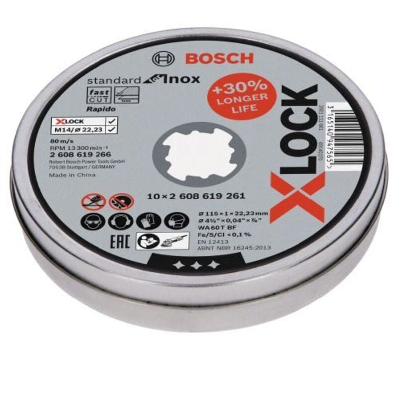 foto del prodotto bosch a 10 dischi p inox xlock 115x1,0 mm