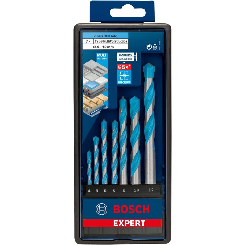 foto del prodotto bosch a set 7 punte multiconstruction cyl 9