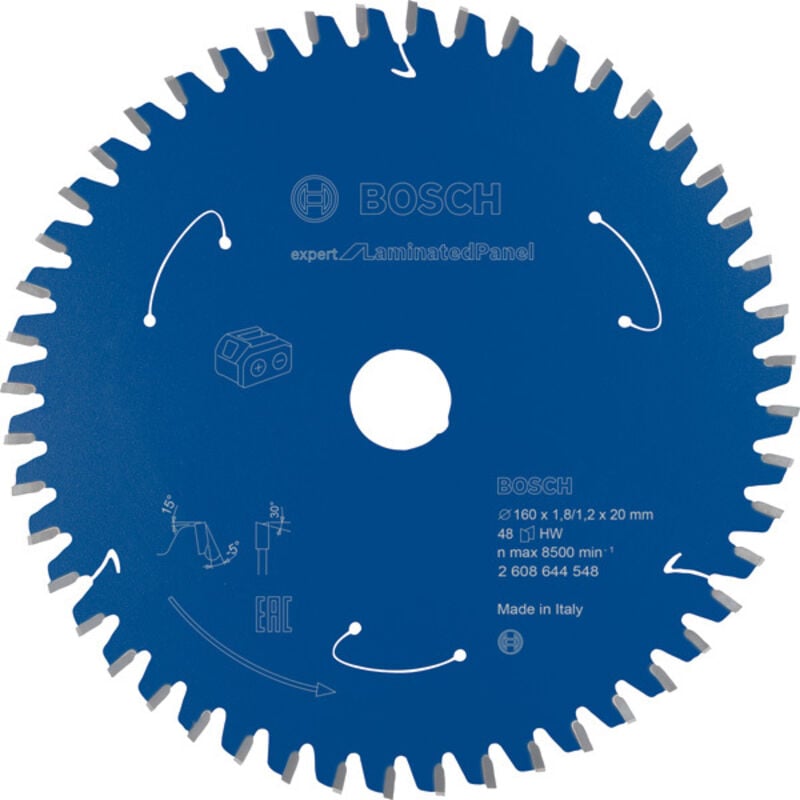 foto del prodotto bosch accessori expert per lama per sega per pannelli laminati truciolare, 160 x 20 1,8 mm, 48 denti, accessorio senza cavo 
