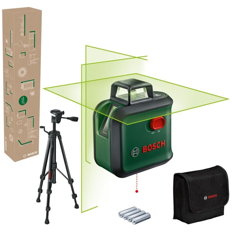 foto del prodotto bosch accessori laser a croce, portata 24 m, con accessori 0603663bz1