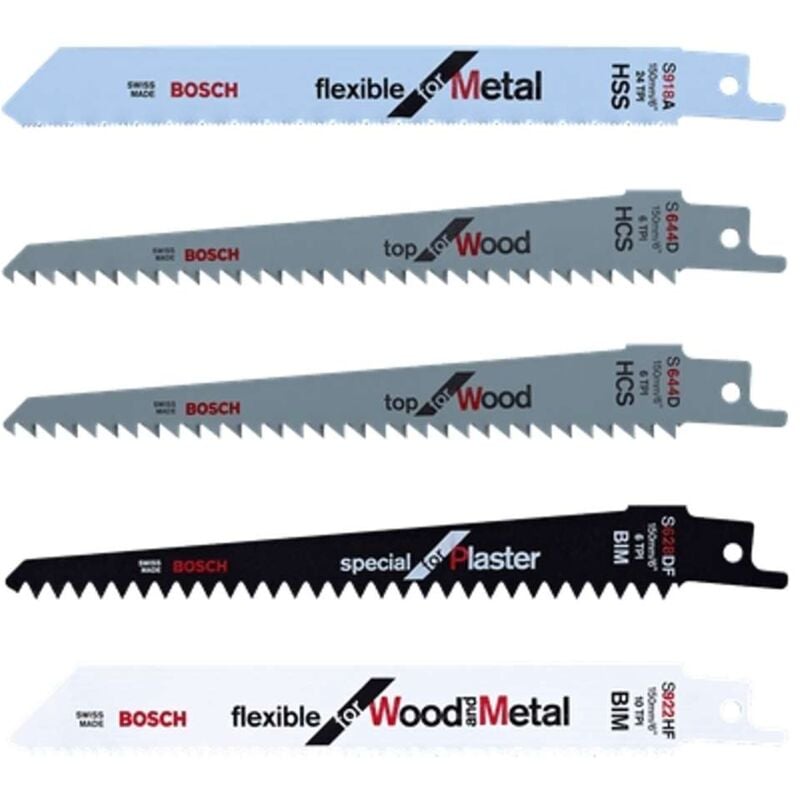 foto del prodotto bosch accessori set di lame per seghe da 5 pezzi, lunghezza 21 cm f016800307