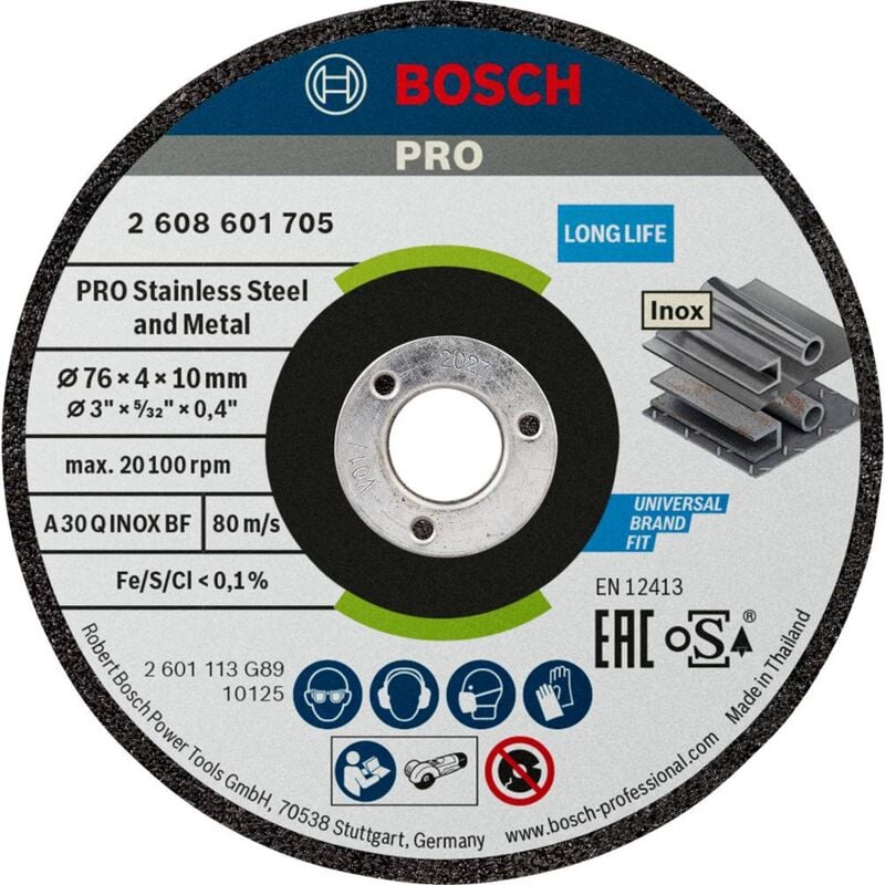 foto del prodotto bosch accessories 2608601705 2608601705 disco di sgrossatura dritto diametro 76 mm foro 10 mm 2 pz.