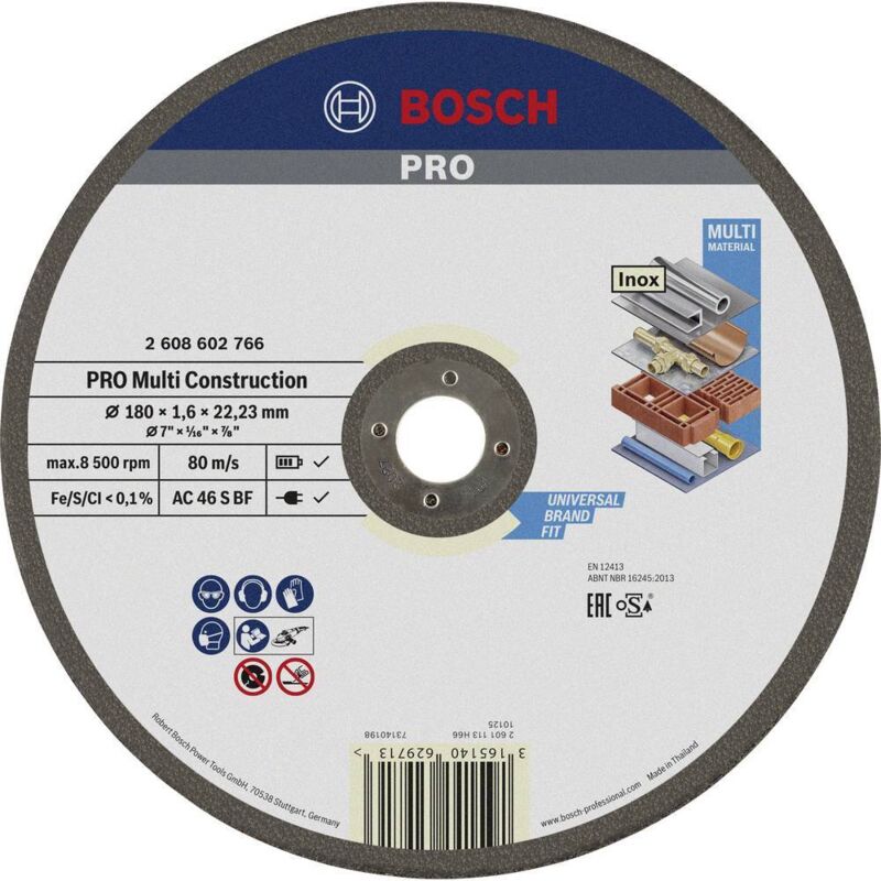 foto del prodotto bosch accessories 2608602766 disco di taglio dritto 180 mm 1 pz.