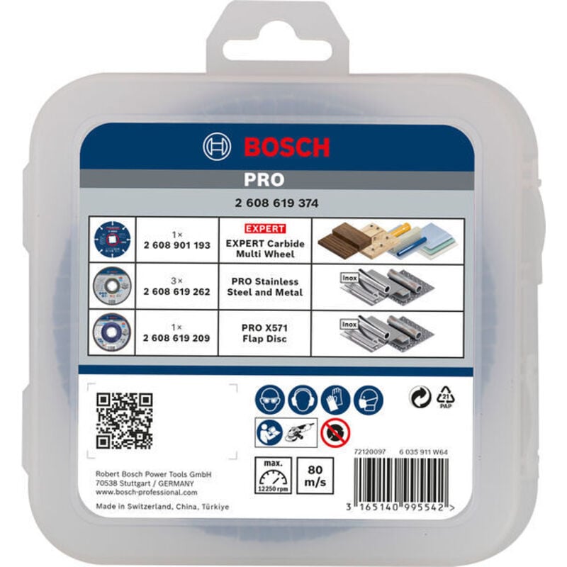 foto del prodotto bosch accessories 2608619374 disco a lamelle diametro 125 mm foro 22.23 mm legno, legno tenero, legno duro, metallo,