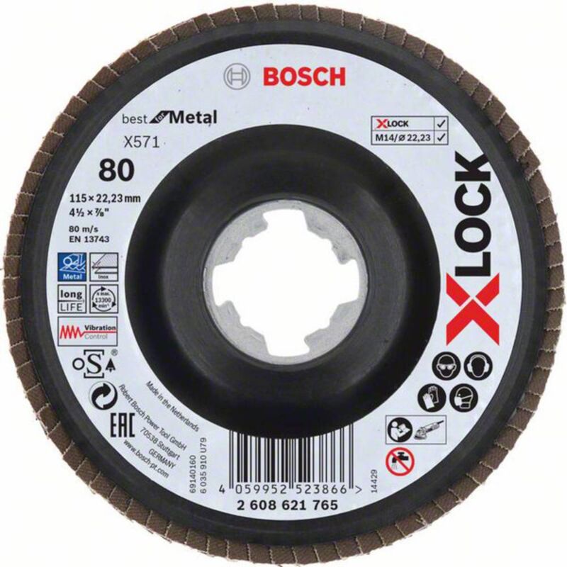 foto del prodotto bosch accessories 2608621765 x lock disco con falde diametro 115 mm 1 pz.
