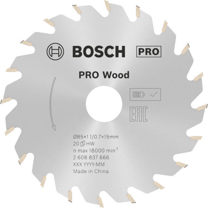 foto del prodotto bosch accessories 2608837666 lama circolare 85 x 15 mm numero di denti 20 1 pz.