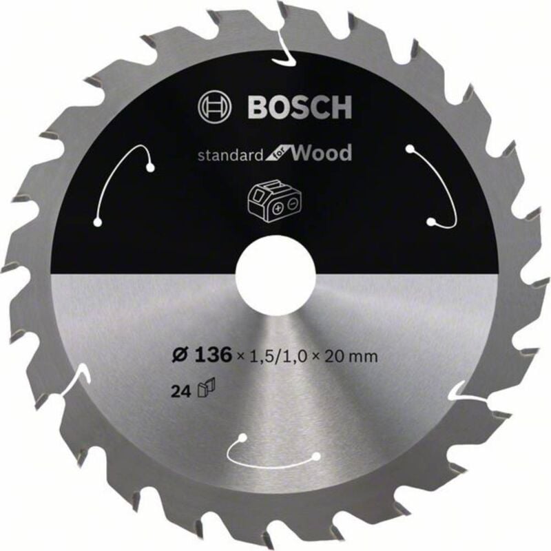foto del prodotto bosch accessories 2608837668 lama circolare in metallo duro 136 x 20 mm numero di denti 24 1 pz.