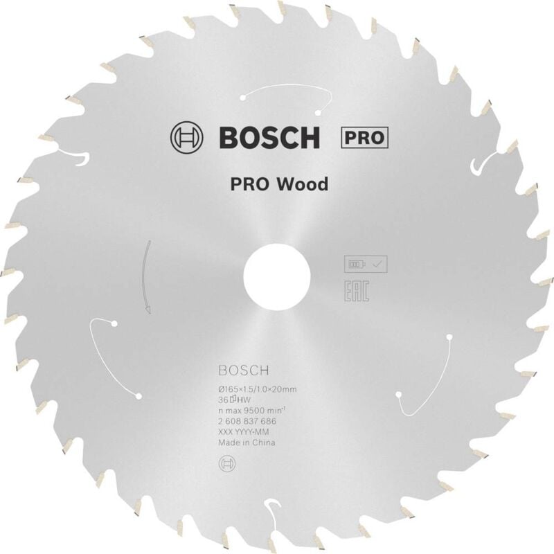 foto del prodotto bosch accessories 2608837686 lama circolare in metallo duro 165 x 20 mm numero di denti 36 1 pz.